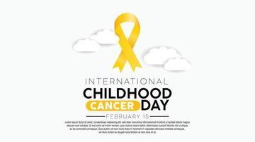 Banner zur Sensibilisierung für Krebs im Kindesalter mit gelbem Bandsymbol. vektor
