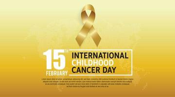barndom cancer medvetenhet baner med gul band symbol. vektor