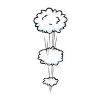 Comic-Geschwindigkeitseffekt mit Wolken. komische wolken mit bewegungsspurlinien. Vektor-Illustration vektor