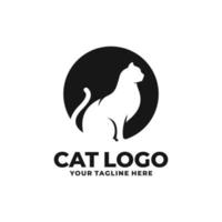 katt enkel platt logotyp vektor