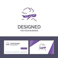 kreativ företag kort och logotyp mall luft plan flygplan flyga vektor illustration