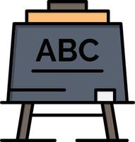 lernen lehrer abc board flache farbe symbol vektor symbol banner vorlage