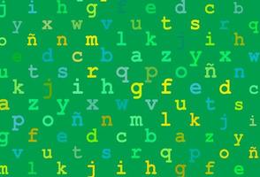 hellgrüne, gelbe Vektortextur mit ABC-Zeichen. vektor