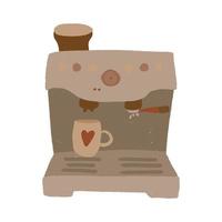 Kaffeemaschine handgezeichnet auf dem weißen Hintergrund isoliert. Kaffeekultur vektor
