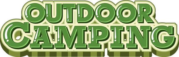 text design för ord utomhus- camping vektor
