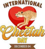 internationell gepard dag affisch eller baner design vektor