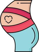 Gürtel Sicherheit Schwangerschaft schwangere Frauen flache Farbe Symbol Vektor