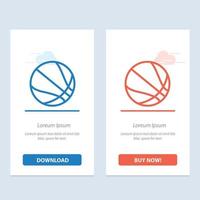 Bildung Ball Basketball blau und rot herunterladen und jetzt kaufen Web-Widget-Kartenvorlage vektor