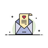 E-Mail Liebesbrief Vorschlag Hochzeitskarte Business Logo Vorlage flache Farbe vektor