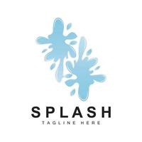 Splash-Logo, Wasserwellensymbol, Blasenvektor, Wasserlogokunst, Vorlagenillustration vektor