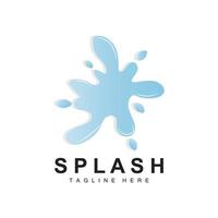 Splash-Logo, Wasserwellensymbol, Blasenvektor, Wasserlogokunst, Vorlagenillustration vektor