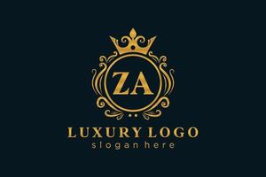 Initial za Letter Royal Luxury Logo Vorlage in Vektorgrafiken für Restaurant, Lizenzgebühren, Boutique, Café, Hotel, heraldisch, Schmuck, Mode und andere Vektorillustrationen. vektor