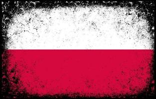 alte schmutzige grunge vintage polnische nationalflaggenillustration vektor