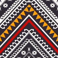 etnisk stam- geometrisk mönster. etnisk stam- geometrisk motiv svart och vit färgrik Ränder sömlös mönster bakgrund. aztec navajo mönster för tyg, interiör dekoration element. vektor