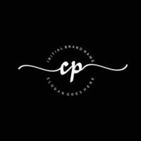 Anfangsvektor der cp-Handschrift-Logo-Vorlage vektor