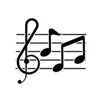 musikalisk notera ikon vektor. enkel platt form vektor