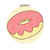 Donut-Logo. essen und trinken illustration. Kuchen Dessert Donut Symbol Symbol vektor