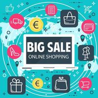 Online-Shopping-Vektor-Internet-Verkaufsplakat vektor