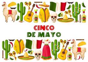 cinco de mayo Semester mexikansk vektor hälsning kort