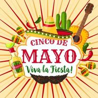 cinco de mayo mexikanisches feiertagsgrußplakat vektor