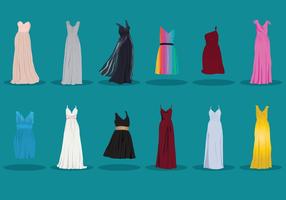 Sammlung von Brautjungfer Kleid vektor