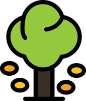 miljö skog grön sommar träd platt Färg ikon vektor ikon baner mall