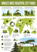 landschaftsgestaltung infografik mit stadtparkkarte vektor