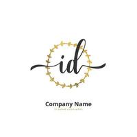 id Anfangshandschrift und Signatur-Logo-Design mit Kreis. schönes design handgeschriebenes logo für mode, team, hochzeit, luxuslogo. vektor