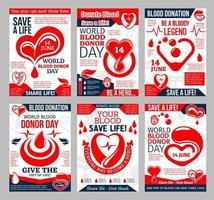 Spenden Sie Blutposter für das Design des Weltspendetages vektor