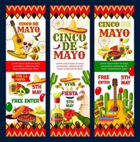 cinco de mayo mexikansk fiesta fest inbjudan kort vektor