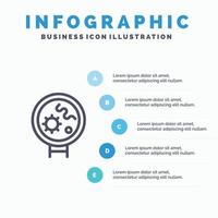 Bakterien Viren medizinisches Suchzeilensymbol mit 5 Schritten Präsentation Infografiken Hintergrund vektor