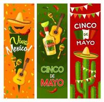 Cinco de Mayo mexikanische Fiesta-Party-Grußbanner vektor