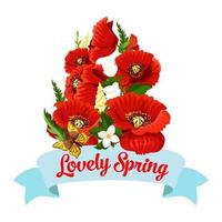Frühlingsblumen Vektor Frühlingszeit-Symbol