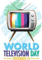 värld tv dag logotyp design vektor