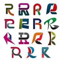 r brev ikon för företags- identitet font design vektor