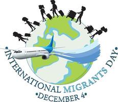 internationell migranter dag baner design vektor