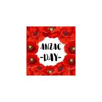 anzac dag krig minnesmärke dag röd vallmo vektor affisch