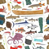 vektor fiskare sport och fiske fisk mönster