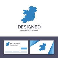 kreative visitenkarte und logo-vorlage weltkarte irland vektorillustration vektor