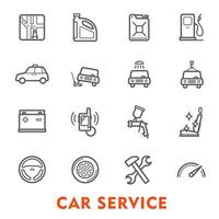 bil service tunn linje ikon för bil reparera station vektor