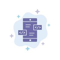 app utveckling pilar div mobil blå ikon på abstrakt moln bakgrund vektor