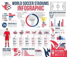 Fußballstadien Infografik des Fußballsportspiels vektor