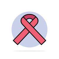 Ribbon Bewusstsein Krebs abstrakte Kreis Hintergrund flache Farbe Symbol vektor