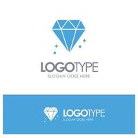 diamant kanada juvel blå fast logotyp med plats för Tagline vektor