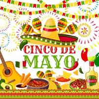 cinco de mayo fiesta mexikanische vektorgrußkarte vektor