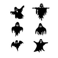 Halloween-Geist-Schwarz-Weiß-Set vektor