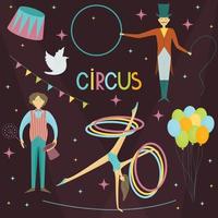 cirkus artister uppsättning vektor