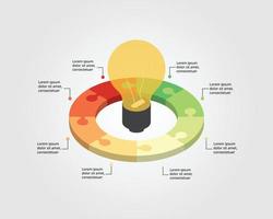 Light Burb Ideenvorlage für Infografik zur Präsentation für 8 Elemente vektor