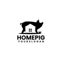 Logo-Design-Vorlage für Schweinehaus vektor