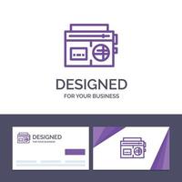 kreativ företag kort och logotyp mall tejp radio musik media vektor illustration
